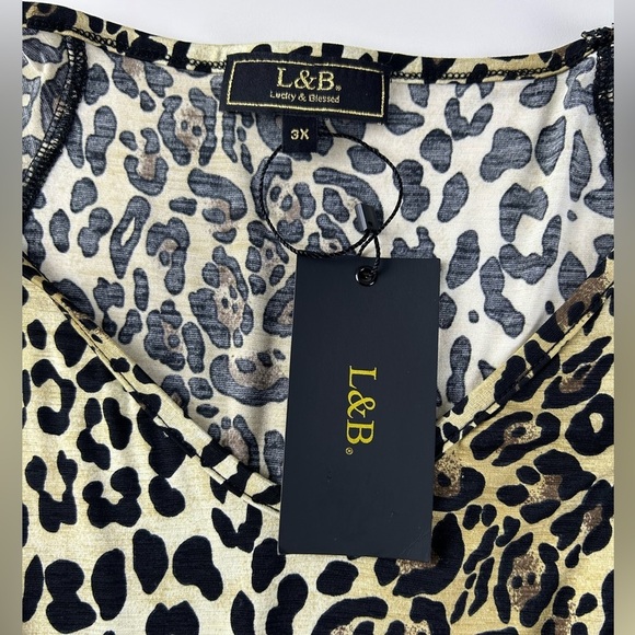 L & B Lucky and Blessed Women’s Plus Leopard Print Shirt Size 3X - Picture 11 of 11